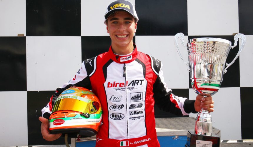 Leonardo Marseglia wins Race 2 of the ACI Karting Italian Championship in Sarno